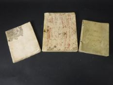 Three hand-written books on the subject of Mathematics to include "The Addition of Whole Numbers"
