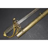 A 19th Century officer's dress sword, the slightly curved blade inscribed "....