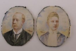 I CARRERA (20th Century) "Lord and Lady De Malahide, 5th Baron and Baroness", portrait studies,