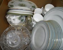A box containing a Royal Doulton "Berkshire" pattern part dinner service,
