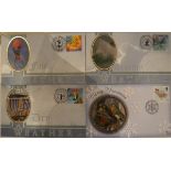 A collection of various first day covers, stamps, postcards,