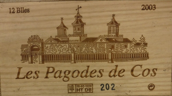 Twelve bottles of Les Pagodes de Cos 2003 (owc) (12)