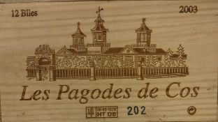 Twelve bottles of Les Pagodes de Cos 2003 (owc) (12)