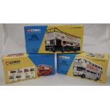 A collection of various Corgi Buses including The Buses of Yellow Way,