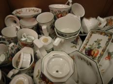 Six boxes of miscellaneous china and glassware to include a collection of Johnson Brothers "Fresh