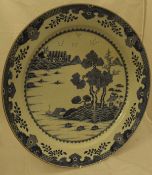 An 18th Century Chinese blue and white charger,