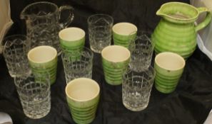 A collection of assorted china and glasswares to include a Swinnertons Hampton ivory England set of
