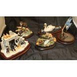 A collection of Border Fine Arts figure groups including "Surrogate Mother Brown", "Otters",
