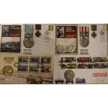 A box containing various modern first day covers,