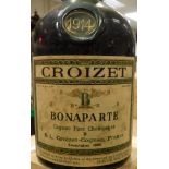 One bottle Croizet Bonaparte Fine Champagne Cognac 1914, later bottled,