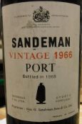 One bottle Sandeman Vintage Port 1966 (bottled 1968)