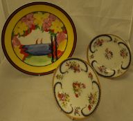 Marjory Higginson "Applique Palermo", plate decorated in the manner of Clarice Cliff,