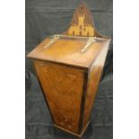 A 19th Century walnut and inlaid candle box,