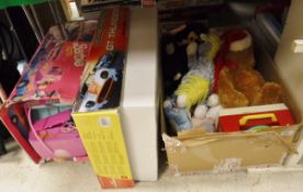 A large quantity of various childrens toys including micro Scalextric GT Thunder etc,