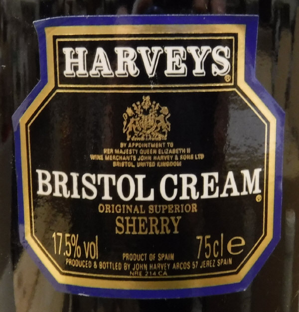 One bottle Bell's Extra Special Old Scotch Whisky 8 Year Old, one bottle Harvey's Bristol Cream,