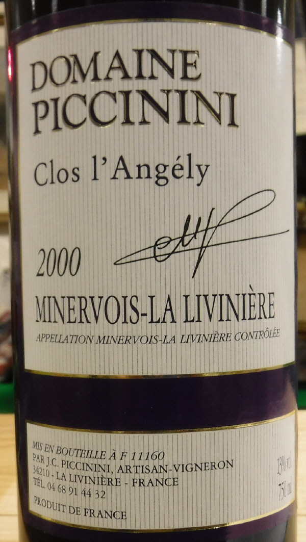 Six bottles Domaine Picinini Clos L'Angély Minervois-la-Livinière 2000, - Image 2 of 4