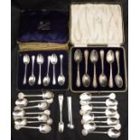 A composite set of fifteen silver tea spoons each inscribed "Northwood Golf Club",