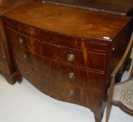 A 19th Century mahogany bow fronted chest of two short over two long drawers