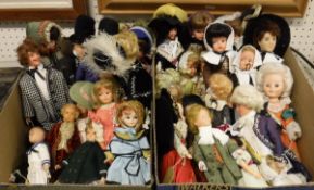 Two boxes of various costume dolls CONDITION REPORTS All in varying used condition.