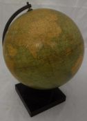 A Phillips 9" terrestrial globe on replacement plastic base CONDITION REPORTS Unsure