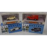 A collection of Lledo Vanguards model Police vehicles including Ford Transit Mk I van and boxed