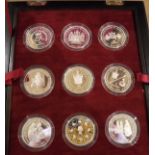 A boxed collection of "Queen Elizabeth II 40th Anniversary Coronation Crown Collection", eighteen .