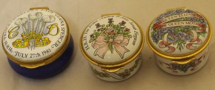 A Staffordshire enamelled patch pot limited edition no'd 18/250 commemorating HRH The Prince Andrew