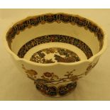 A Japanese Meiji period satsuma ware bowl decorated with bands of scrolling foliage and flowers,