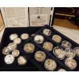 A boxed collection of 28 Sterling Silver World Cup Collection silver coinage,