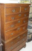 A 19th Century oak chest on chest,