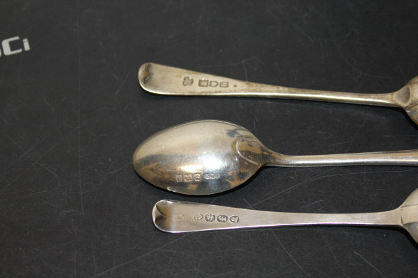 A silver sifter spoon with pierced bowl, marks obscured, - Image 11 of 11