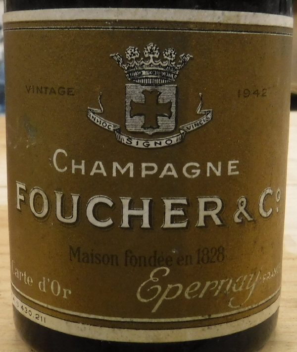 A quarter bottle Foucher & Co Champagne 1942