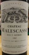 Nine bottles Chateau Malescasse Haut-Médoc Cru Bourgeois 1982 (9)