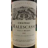 Nine bottles Chateau Malescasse Haut-Médoc Cru Bourgeois 1982 (9)