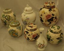 A collection of various china wares to include five assorted Mason's ginger jars,