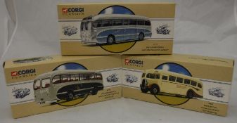 A collection of Corgi Classics Classic Public Transport Vehicles including Leyland Tiger Cub North
