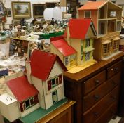 A GB Toys dolls' house, another similar, doll's shop with bay windows, Lundby dolls' house,