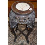 A Chinese carved rosewood vase stand,