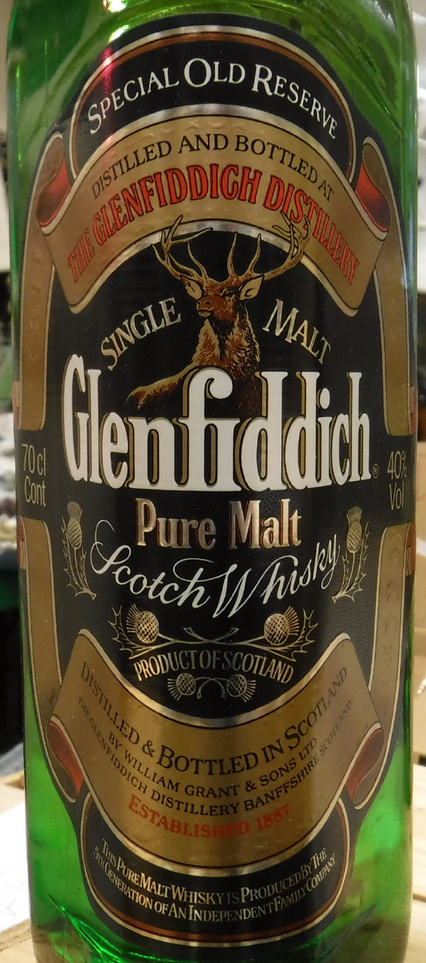 One bottle Glenfiddich Pure Malt Scotch Whisky Special Old Reserve,