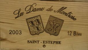 Twelve bottles La Dame de Montrose Saint-Estephe 2003 (owc) (12)