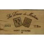 Twelve bottles La Dame de Montrose Saint-Estephe 2003 (owc) (12)