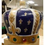 One bottle Sempe Couronne Impériale Armagnac, in Limoges Porcelain crown bottle with stopper,