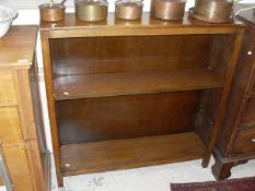 A 20th Century oak open bookcase with adjustable shelving