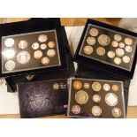 A collection of various modern silver proof coinage