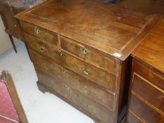 An early 18th Century walnut chest,