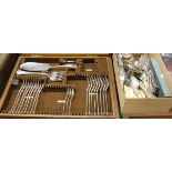 A Mappin & Webb oak cased canteen of plated cutlery (incomplete),