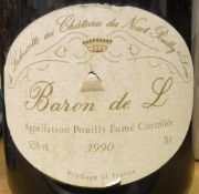 One bottle De Ladoucette au Chateau du Nozet Pouilly S/Loire Baron de L Pouilly Fume 1990