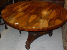 A Victorian rosewood breakfast table,