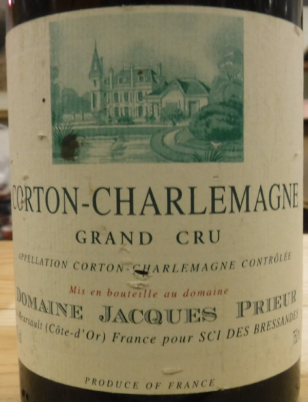 One bottle Domaine Jacques Prieur Corton Charlemagne Grand Cru 1997,