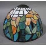 A small leaded glass lantern shade,